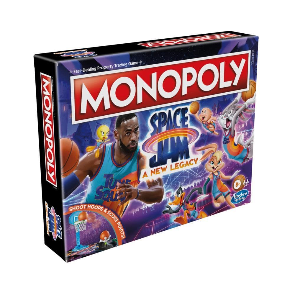 Monopoly: Space Jam: A New Legacy Edition Family Board Game, LeBron James Space Jam 2 Game, for Kids Ages 8 and Up