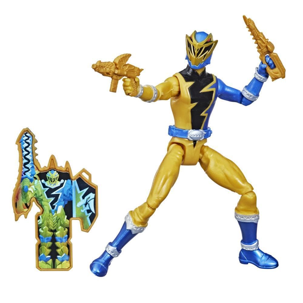 Power Rangers Dino Fury Gold Ranger 6-Inch Action Figure Toy Inspired by TV Show with Dino Fury Key and Dino-Themed Accessory