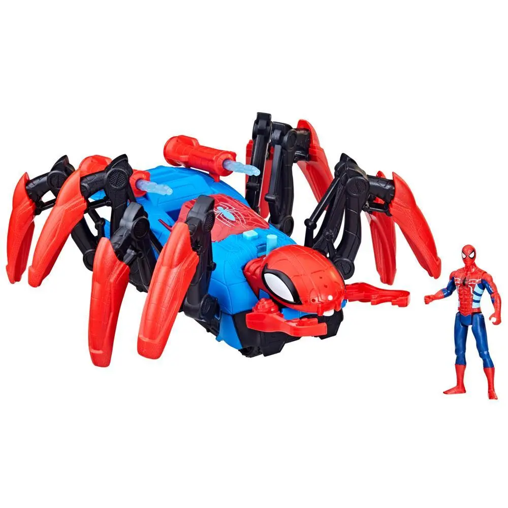 Marvel Spider-Man Crawl 'N Blast Spider with Action Figure, 2-In-1 Blast Feature, Toy Cars