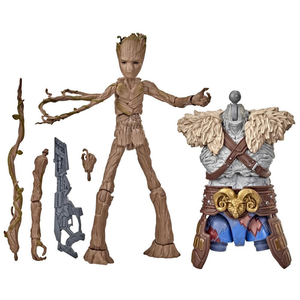 Marvel Legends Thor: Love and Thunder Groot Action Figure 6-inch Collectible Toy, 4 Accessories, 1 Build-A-Figure Part