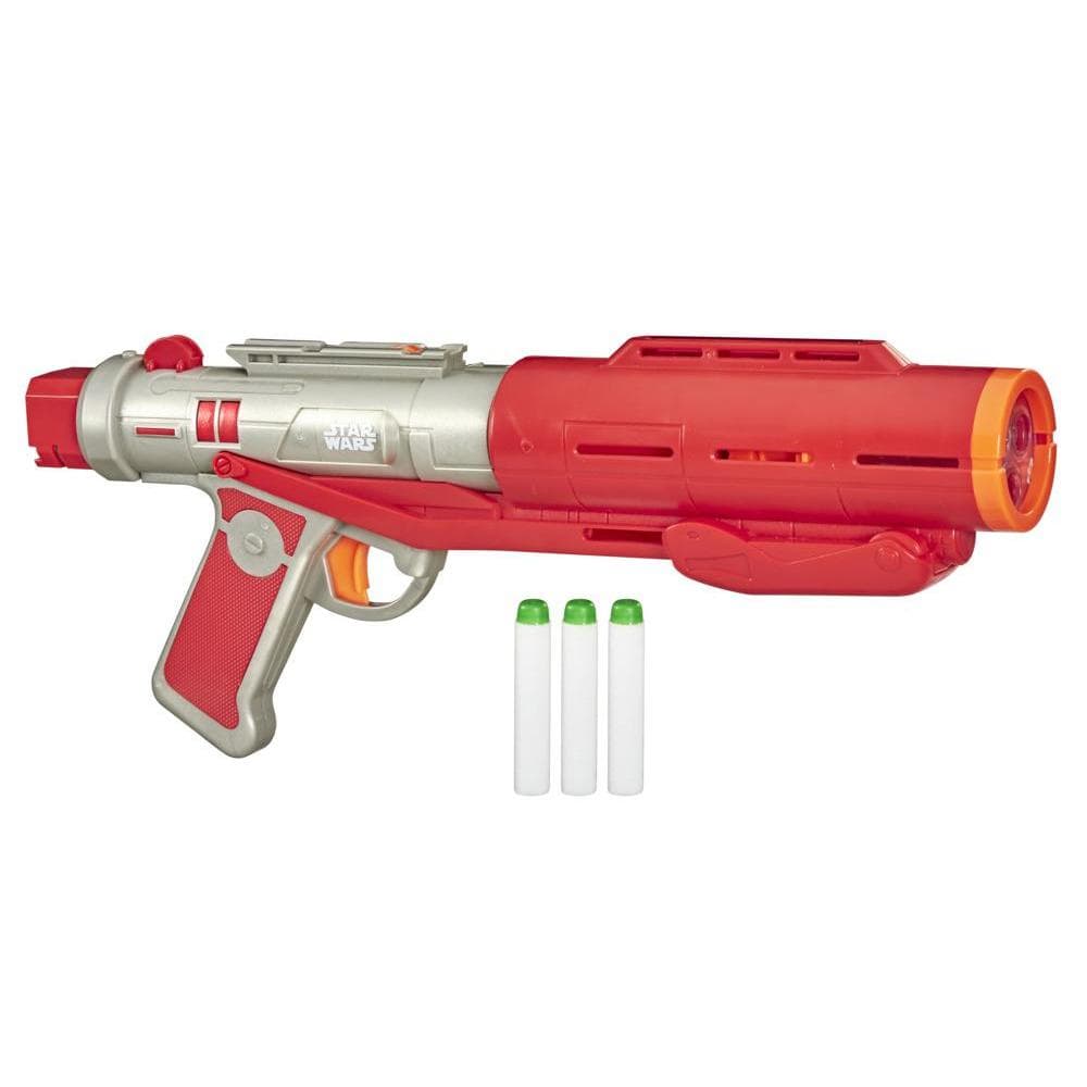 Nerf Star Wars Imperial Death Trooper Deluxe Dart Blaster, The Mandalorian, Lights, Sounds, Glow-in-the-Dark Nerf Darts