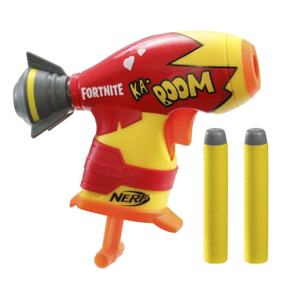 Nerf Fortnite Micro Bombs Away! Mini Dart-Firing Blaster -- Fortnite Bombs Away! Glider -- Includes 2 Nerf Elite Darts