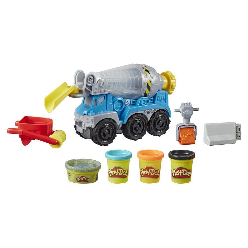 Play-Doh Wheels Cement Truck Toy with 4 Non-Toxic Play-Doh Colors