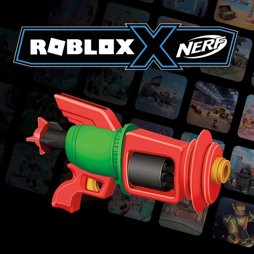 Nerf Roblox Build A Boat For Treasure: Spacelock Ray Blaster, Code to Redeem Exclusive Virtual Item, 8 Darts