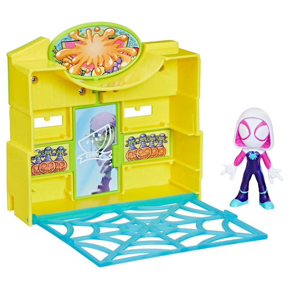 Marvel Spidey and His Amazing Friends City Blocks Ghost Spider Supermarket, Kids Playset