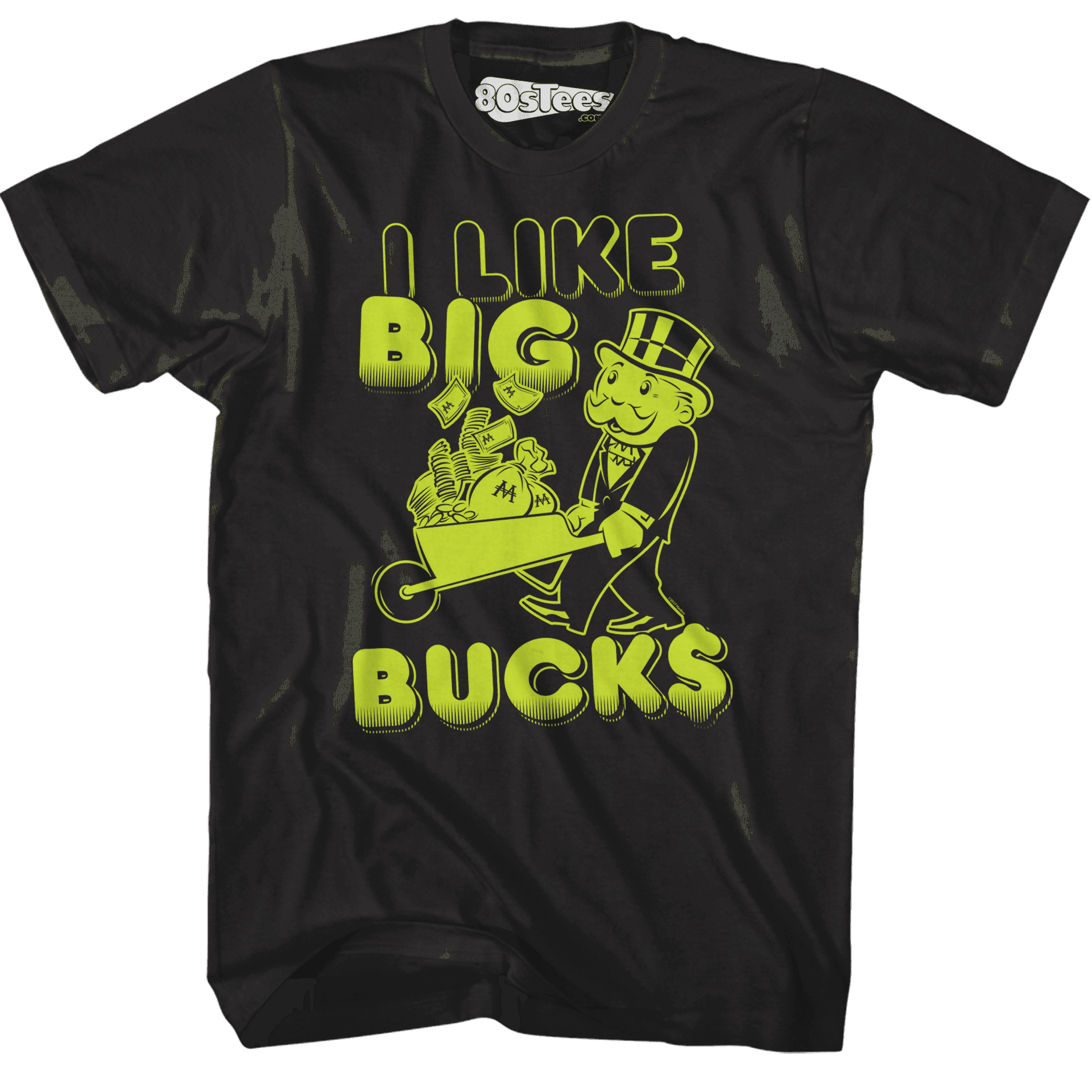 80sTees Mr. Monopoly I Like Big Bucks Shirt