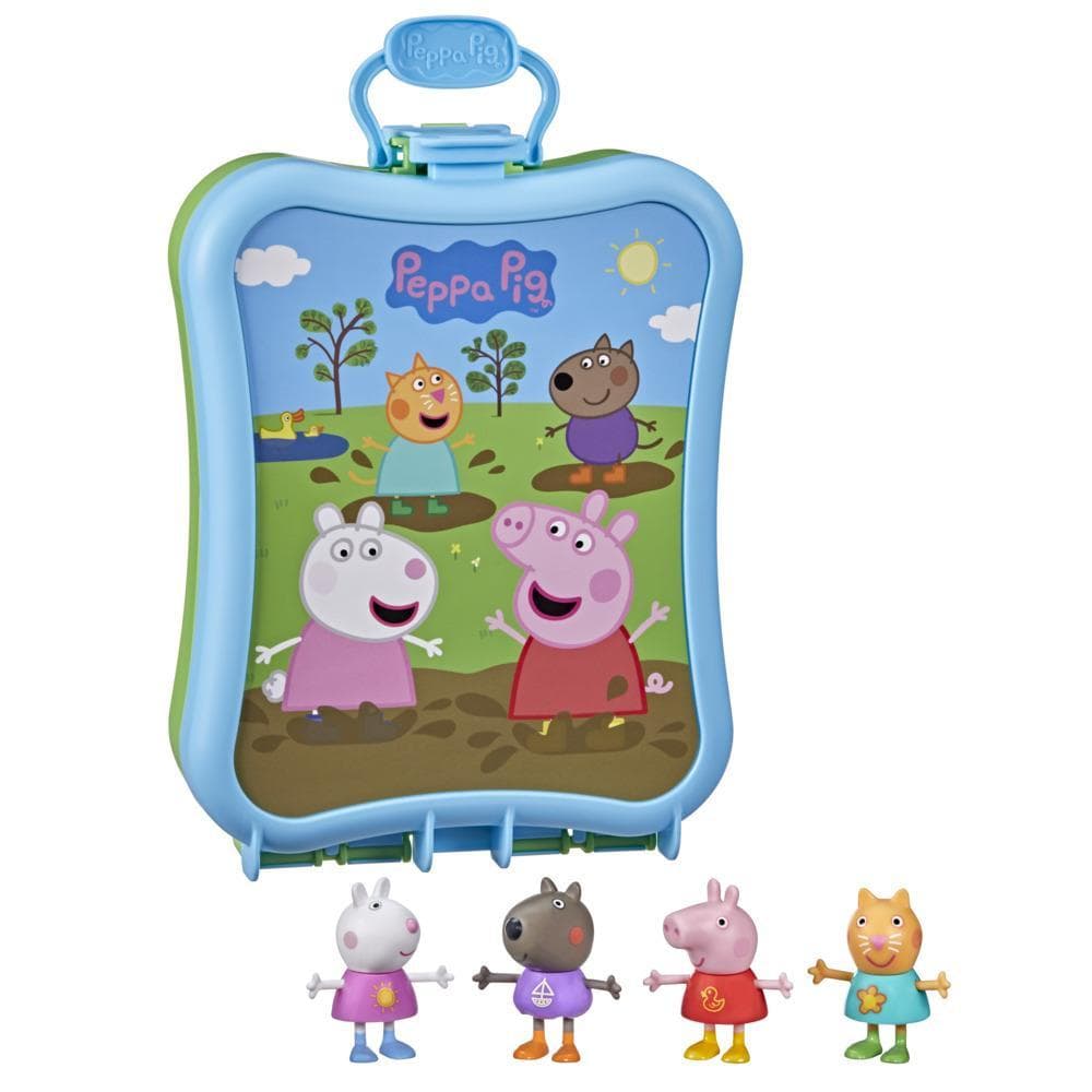 Peppa Pig Peppa's Adventures Peppa's Carry-Along Friends Case Toy, Includes 4 Figures and Carrying Case, Ages 3 and up