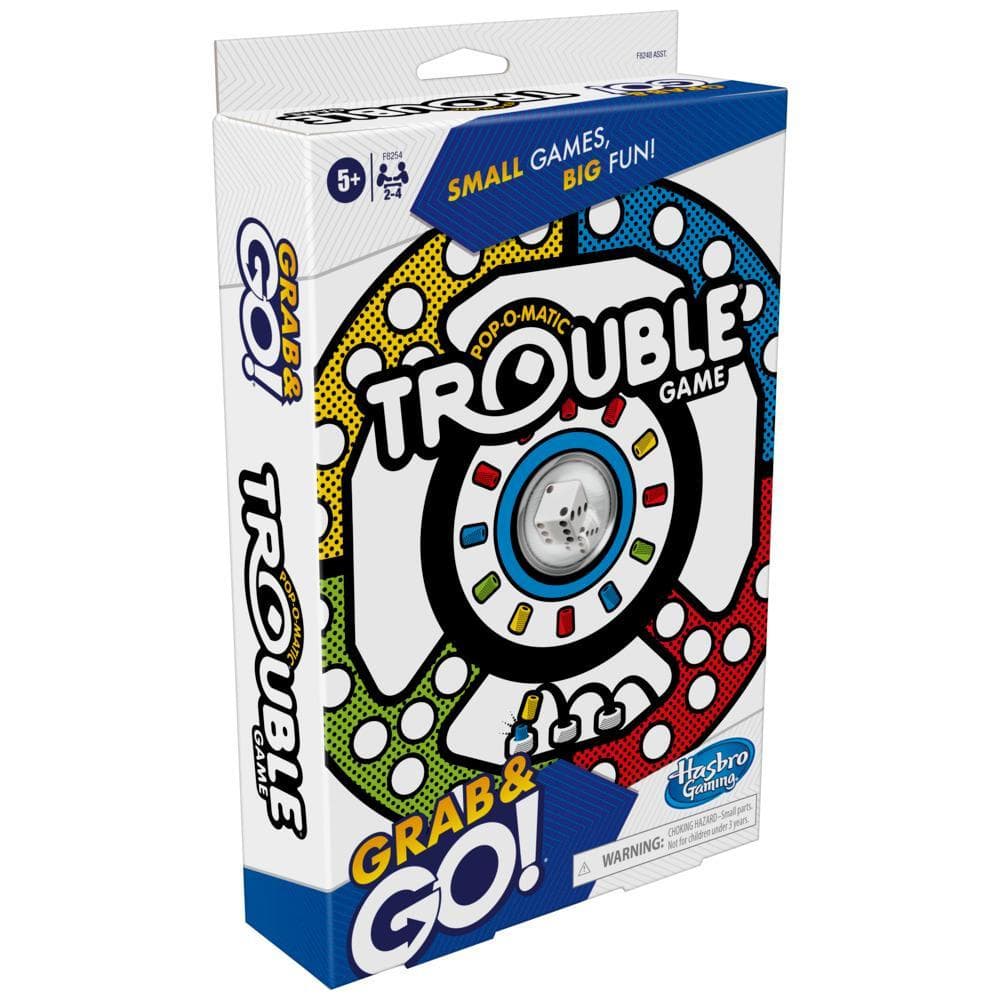 Trouble Grab and Go Game for Ages 5 and Up, Portable Game for 2-4 Players, Travel Game
