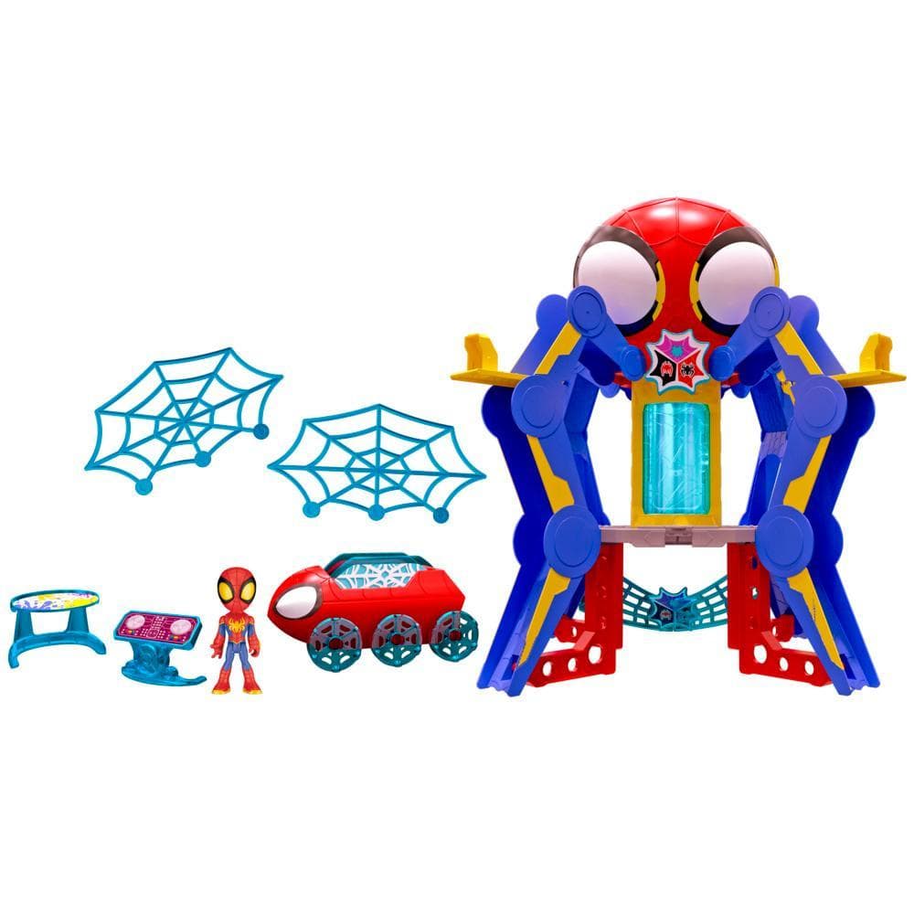 Marvel Spidey and His Amazing Friends Web-Spinners Web-Quarters Kids Playset with Multiple Features