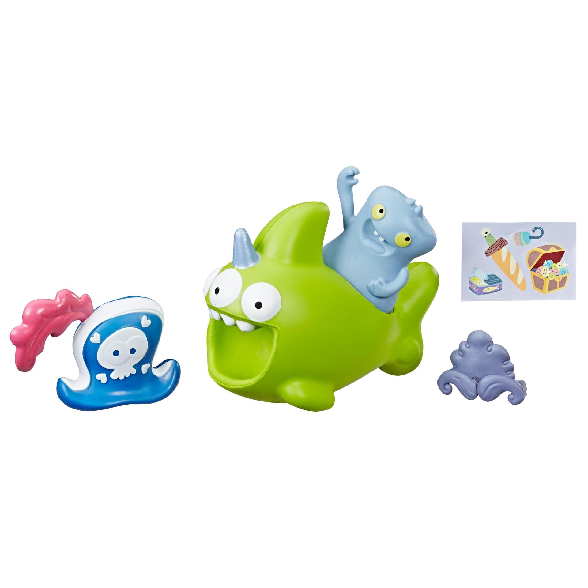 UglyDolls Babo y Sharwhal-móvil blandito, 2 figuras de juguete con accesorios