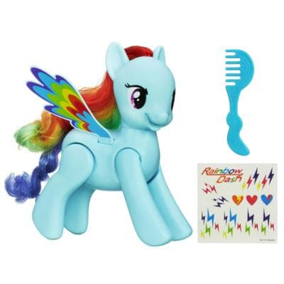 Rainbow Dash saute et vole