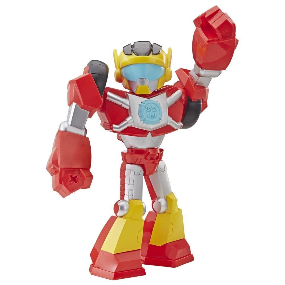 Playskool Heroes Transformers Rescue Bots Academy Mega Mighties - Figurine de 25 cm articulée de robot Hot Shot de collection, jouets pour enfants de 3 ans et plus