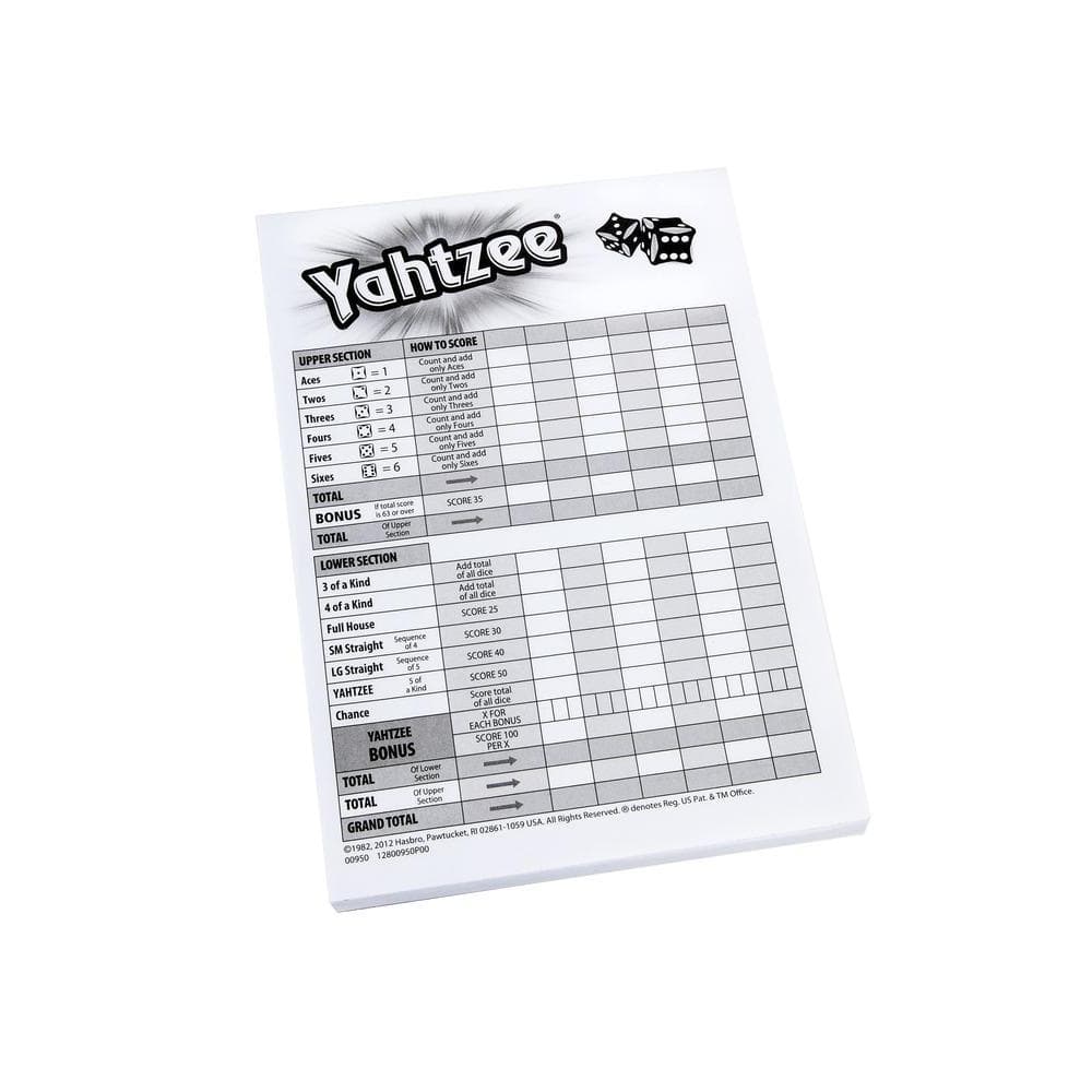 Cartes de score YAHTZEE