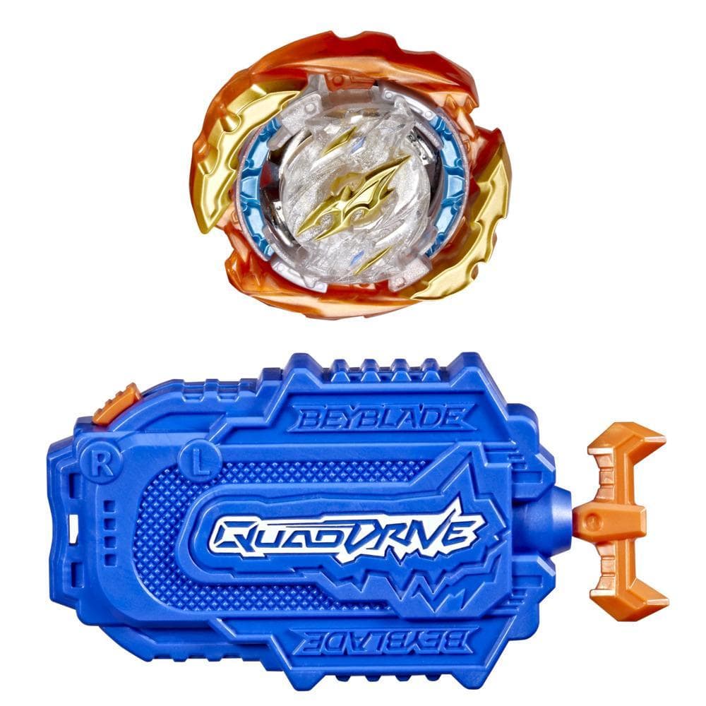 Beyblade Burst QuadDrive Lanceur à corde Furie Cyclone, Set de combat avec lanceur à corde et toupie