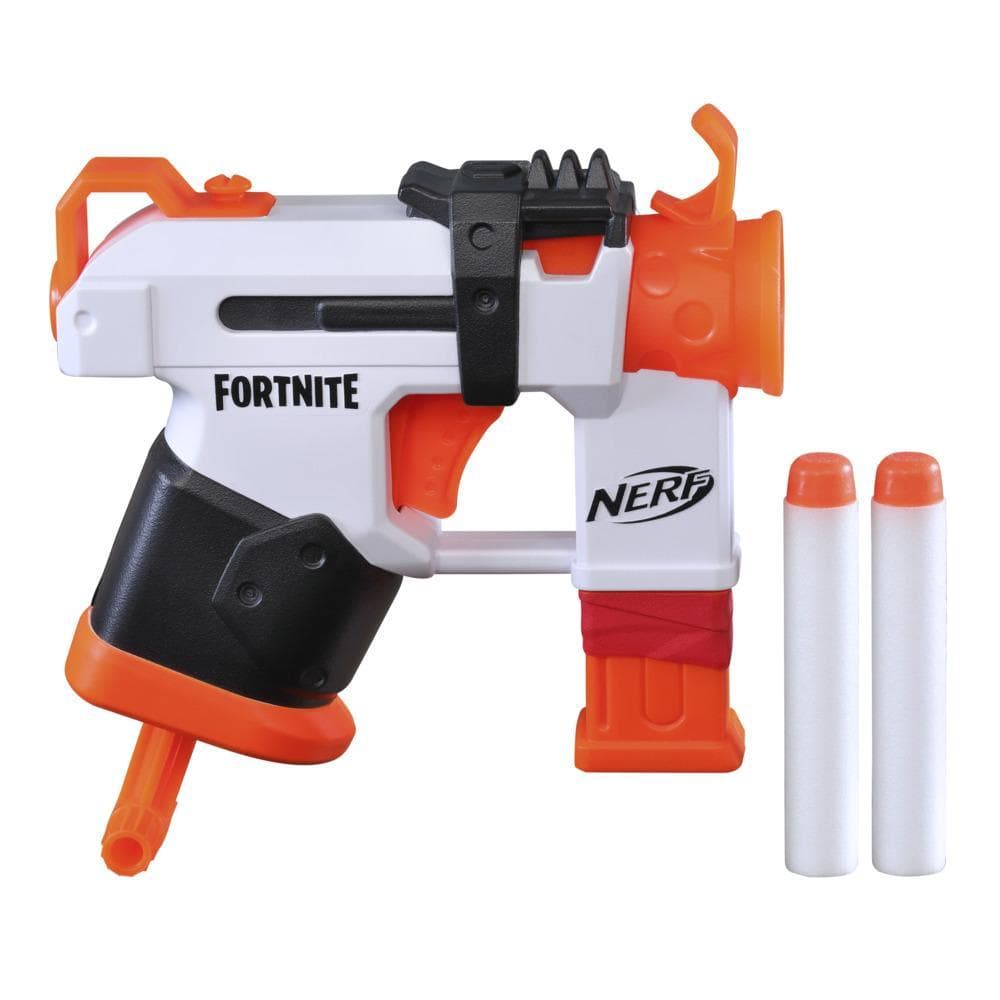 Nerf Fortnite Micro Tac SMG, mini-blaster à fléchette, design Fortnite Tac SMG, inclut 2 fléchettes Nerf Elite