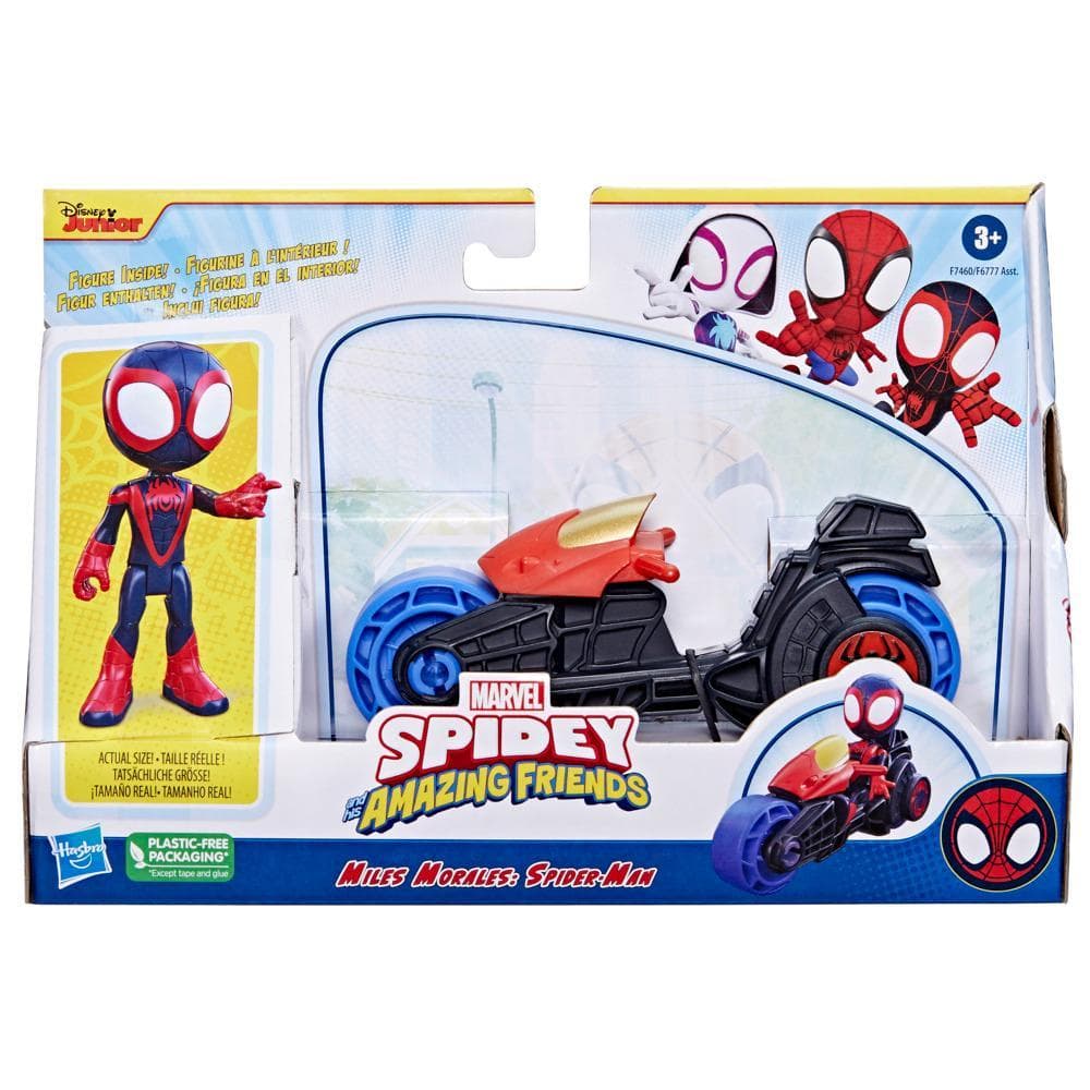 SPIDER-MAN SPIDEY I SUPER-KUMPLE FIGURKA Z MOTOCYKLEM MILES MORALES