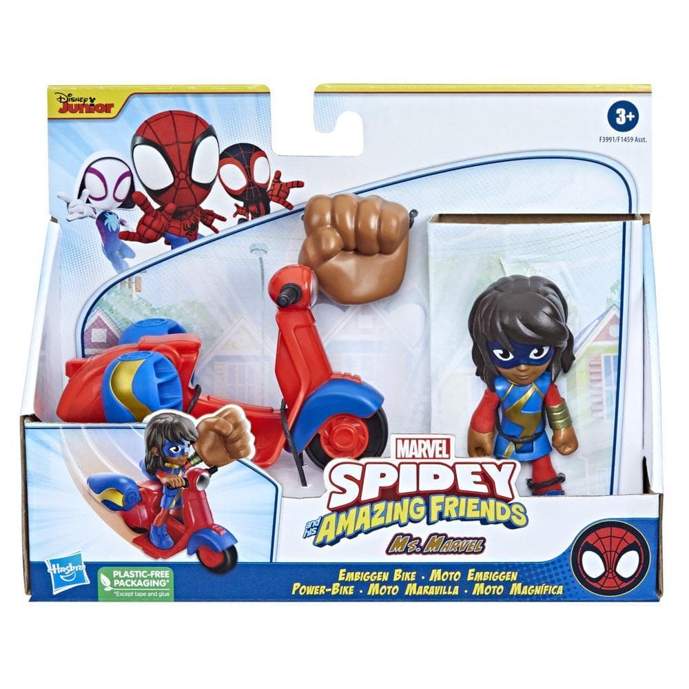 SPIDEY I SUPER-KUMPLE MS MARVEL EMBIGGEN BIKE FIGURKA Z POJAZDEM